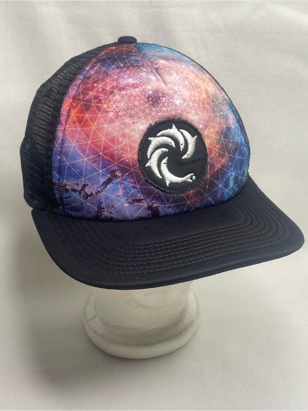 WRV Wave Riding Vehicles Constellation Trucker Cap Dolphins SnapBack Black Hat
